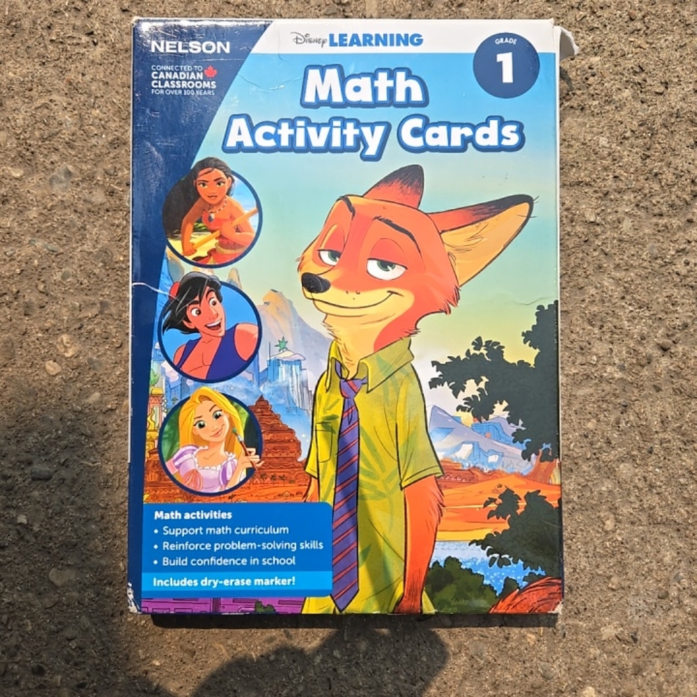 Disney Learning Math Activity Cards for School and Home, Grade 1 Nelson